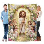 Jesus Cartoon Lamb Blanket - Soft Flannel Throw, Warm Cozy Lightweight Blanket for Sofa, Bed, Travel, Office, Birthday & Holiday Gift - View 5