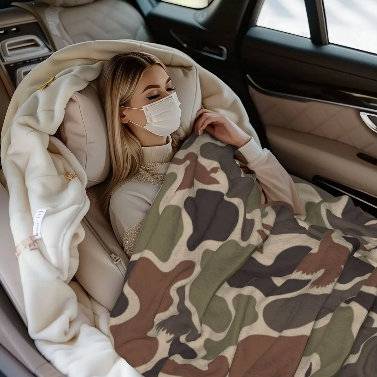 Vintage Duck Camo Blanket Retro Hunting Style Camouflage Throw for hunters outdoor Car Travel Home Gift for Men Women Adults - View 4