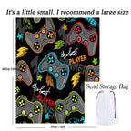 Gamepad Pattern Flannel with Storage Bag, 1 Count Soft Throw Blanket for Sofa, Bed, Couch, Warm & Comfortable Blanket for Home, Travel, Camping, Office, Flannel Throw Blankets, Lightweight Flannel Blanket, Soft Blankets and Throws - View 3