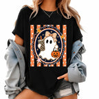 [100% Cotton]Coffee Ghost Tee Halloween Coffee Lover Tee Spooky Graphic Tee Ghost Shirt Fall Shirt Cute Halloween Tee