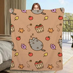 Pusheen Cat Plush Blanket Ultra Soft Flannel Fabric Adorable Kawaii Design Perfect Couples Gift For Anime Fans Cuddle Essential Cozy Nights Snuggle Companion office nap cover flannel portable throw blanket - View 13