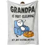 【Father's Day】Funny Birthday Gift for Dad Husband, Dad Is Not Sleeping Flannel Blanket, Fathers Day Dads Gifts From Daughter Son, Super Soft Throws Blanket for Couch and Napping - View 12