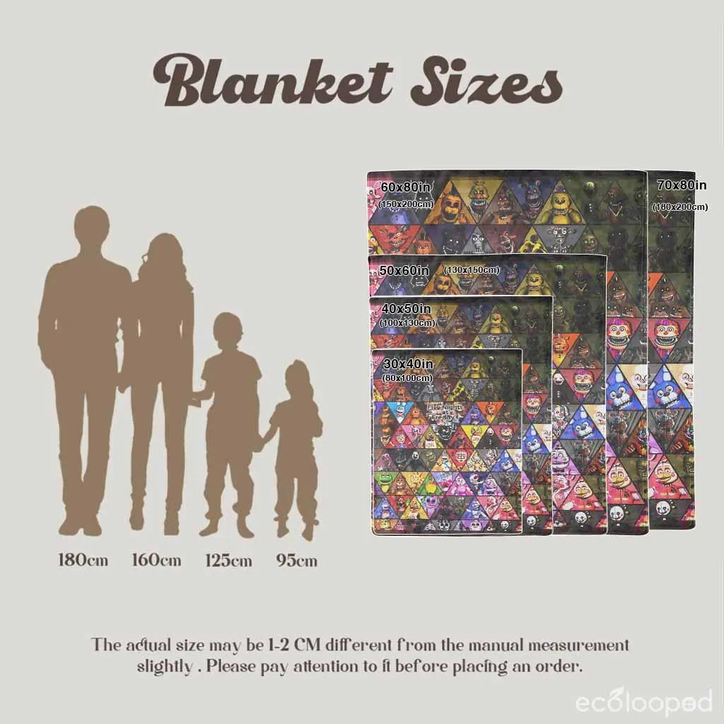 5 Nights at Freddy's (FNAF) Cartoon Character Flannel Throw Blanket - 60×80 in XL Bedding Cover, Lightweight, Cozy, Soft, Durable, Wrinkle-Resistant, Smooth Texture, Breathable, Vivid Dye, Ideal for Home/Indoor/Bedroom, Gifts, All Seasons, Halloween - View 5