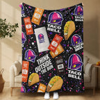 Taco Bell Themed Ultra-Soft Heavyweight Flannel Blanket, Queen Size, Multi-Use Throw for Sofa, Bed & Travel, Quality Home Decoration & Holiday Gift Idea summerwins - View 11