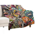 Ultra-Soft Anime Print Flannel Throw Blanket Home Sofa Bedroom Dorm Couch Office Car Travel Blankets Gift for Men Women Boys Girls - View 10