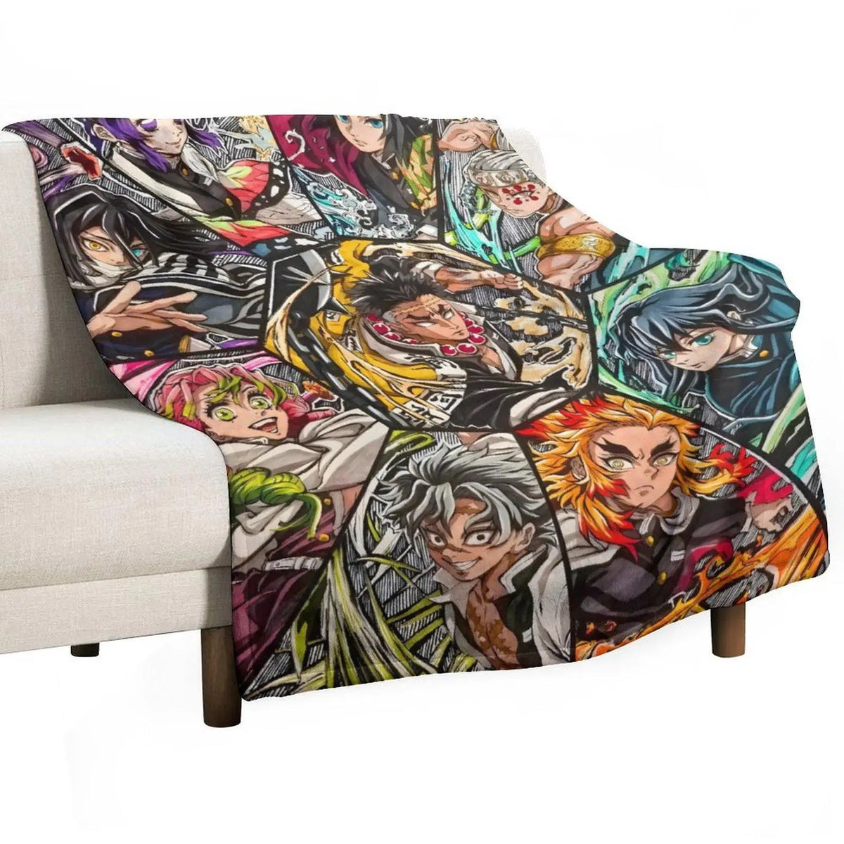 Ultra-Soft Anime Print Flannel Throw Blanket Home Sofa Bedroom Dorm Couch Office Car Travel Blankets Gift for Men Women Boys Girls - View 10