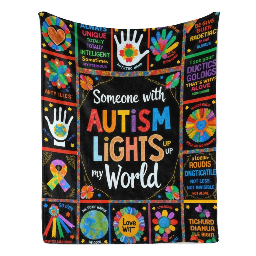 Autism Awareness Printed Flannel Fleece Blanket for Kids, 1-Piece Flannel Fabric, Funny Puzzle Design, Printed Style Brightens Rooms for Room Decor & House Decor - View 6