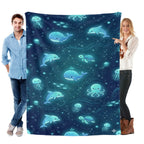 Romantic ocean style whale shark pattern warm blanket children adult nap blanket soft and comfortable suitable for all seasons - View 23