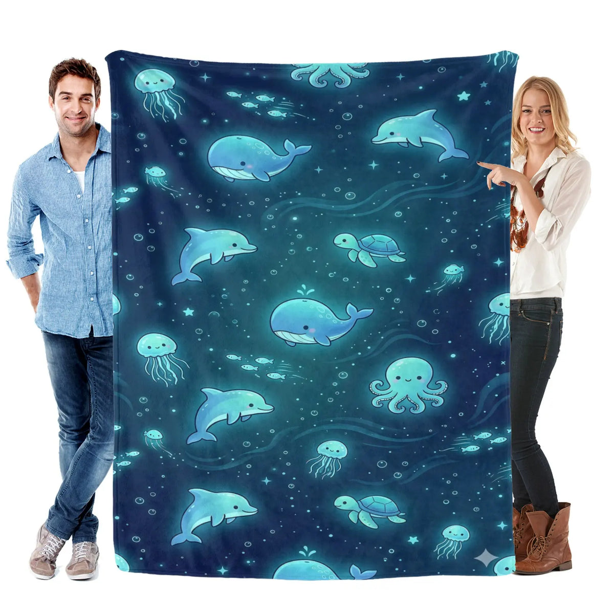 Romantic ocean style whale shark pattern warm blanket children adult nap blanket soft and comfortable suitable for all seasons - View 23