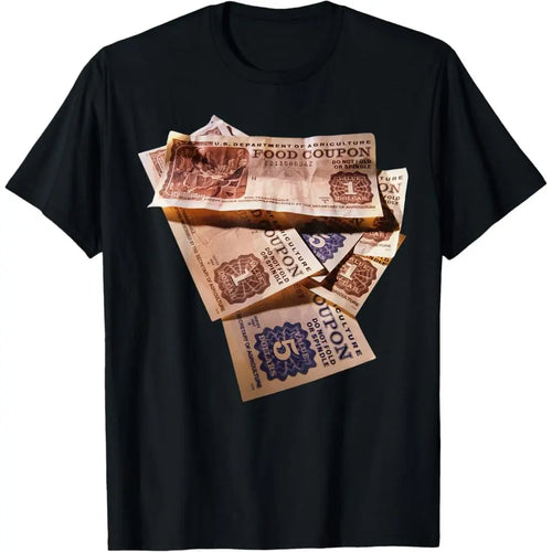 100% Premium Cotton T-Shirt Food Stamp Funny Gangster Food Stamps Retro 80's 90's Squad T-Shirt