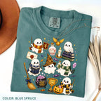 Comfort Colors Wizard Ghost Halloween Graphic Tee