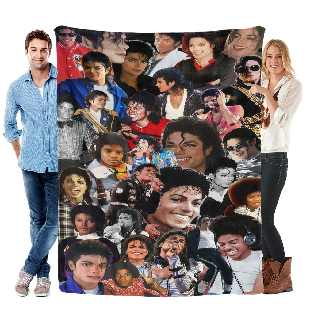 Michael Jackson Music Legend Fleece Throw Blanket - Fleece Fabric, Wrinkle-Resistant, Flannel Weave, Iconic Collage, HD Print, Durable, Breathable, Lightweight, Multi-Size (60in Option), All Seasons, for Adults’ Bed & Couch, Home & Travel - View 1