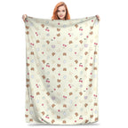 Kawaii Rilakkuma Knitted Flannel Throw Blanket - Figure Print Bed Accessories, Cutecore Stuff, Cozy Girly Room Stuff, Teen Room Decor, Soft Warm Summer AC Use, Home Goods Gift for Girls - View 18
