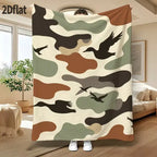 Vintage Mallard Duck Camo Flannel Throw Blanket - Retro Look Animal Graphic Throw Blankets, Cozy Warm Wrinkle Resistant Decor, for Camping & Hunting Cabin Cozy Setup, Vintage Home Decor#OutdoorVibeDecor - View 10