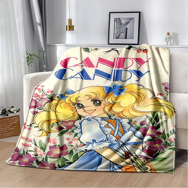 2025 New Style Candy Candy Girl Cartoon Anime Soft Plush Blanket,Flannel Throw Blanket Polyester Blanket for Living Room Bedroom Sofa Kid Gift - View 18