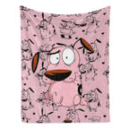 Cowardly Dog - Courage Pink Cartoon Blanket Soft Funny Throw Blanket Cozy Lightweight Plush Portable Cover Blanket For Sofa,Warm Gift For Birthday,Christmas,Multiple Blanket - View 9