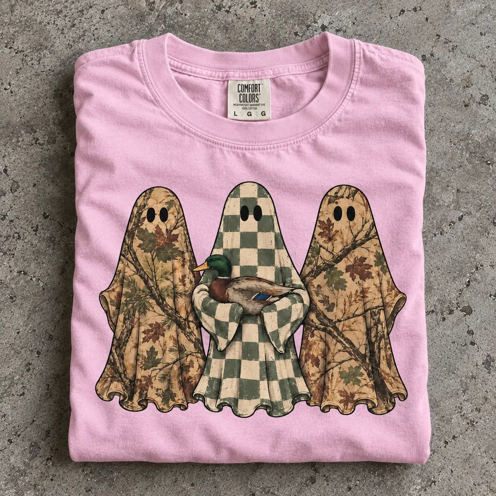 Hunting Season Ghosts Comfort Colors Camo Mallard Tee