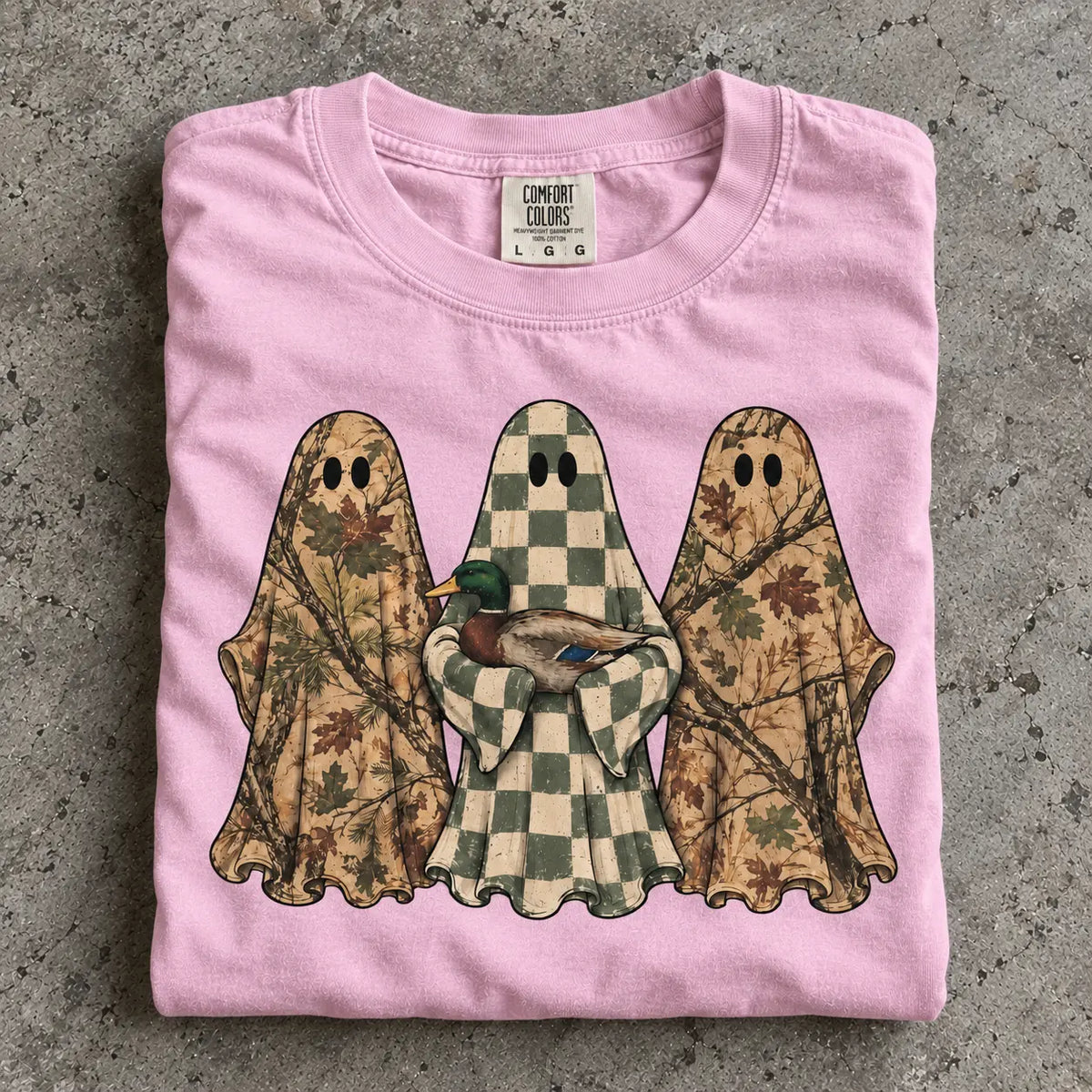 Hunting Season Ghosts Comfort Colors Camo Mallard Tee