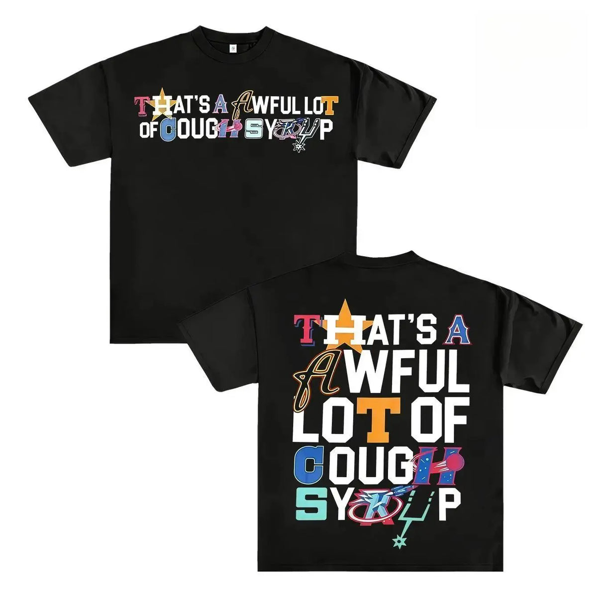 Bold Letter Mosaic Graphic Tee - Oversized Streetwear T-Shirt