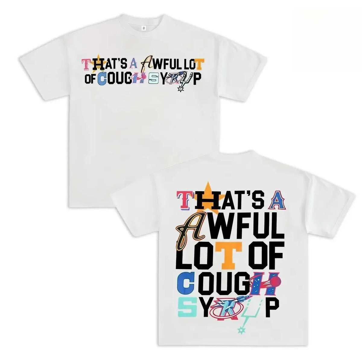 Bold Letter Mosaic Graphic Tee - Oversized Streetwear T-Shirt