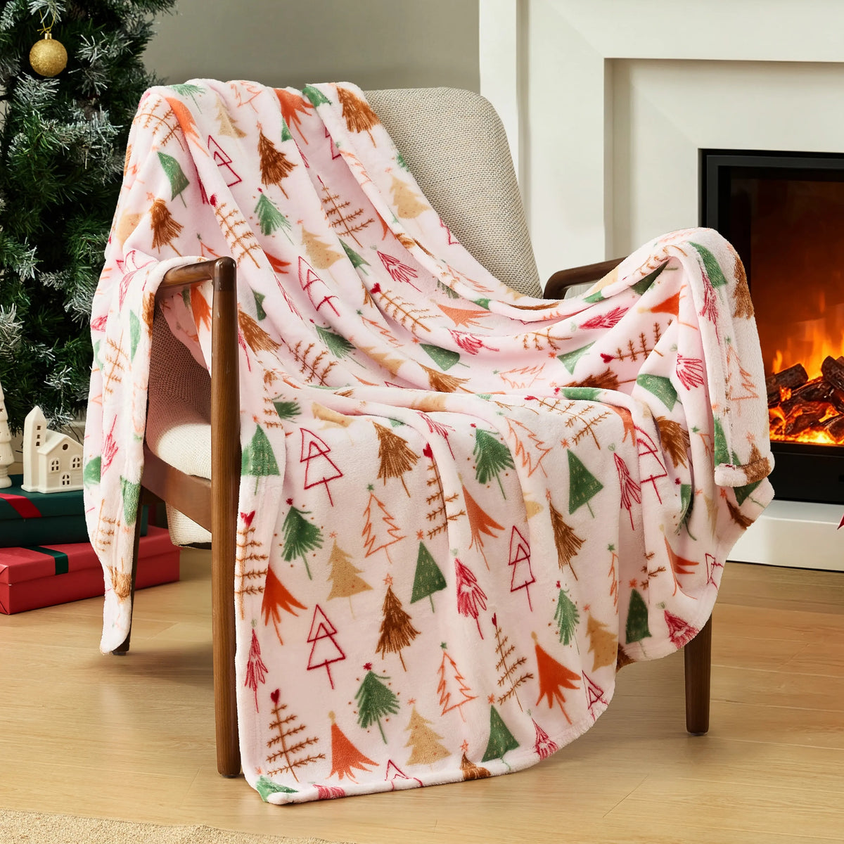 CGK | Holiday Plush Blanket - Ultra-Soft Festive Throw, Cozy Lightweight Christmas Bedding & Couch Blanket with Holiday Prints - View 7