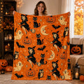 Halloween Witch Flannel Blanket, Retro 60s Flannel Throw Blanket, Soft Cozy Plush for Bed Sofa, Spooky Fall Room Decor, Christmas Gift - View 1