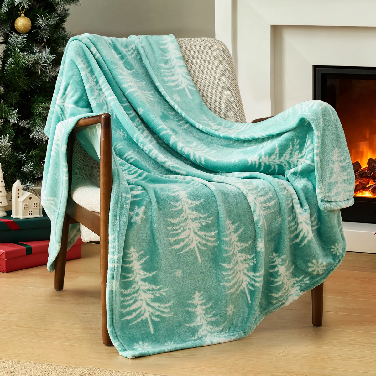 CGK | Holiday Plush Blanket - Ultra-Soft Festive Throw, Cozy Lightweight Christmas Bedding & Couch Blanket with Holiday Prints - View 4