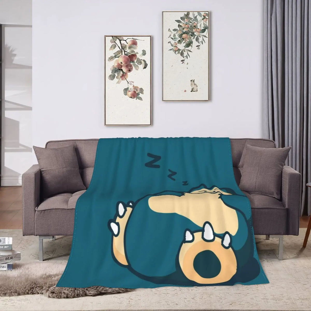 Snorlax Cartoon Blanket Ultra Air-conditioning quilt, soft and thin style Flannel Throw Blanket Warm Cozy Fleece Blankets Gifts for Kids Boys Girls Travelling Camping Sofa Bed 50"x40" - View 8