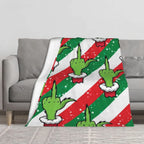 Funny Cartoon Christmas Print Super Soft Flannel Blanket, multi-purpose, suitable for sofa, bedroom, office or camping, suitable for all seasons - View 2