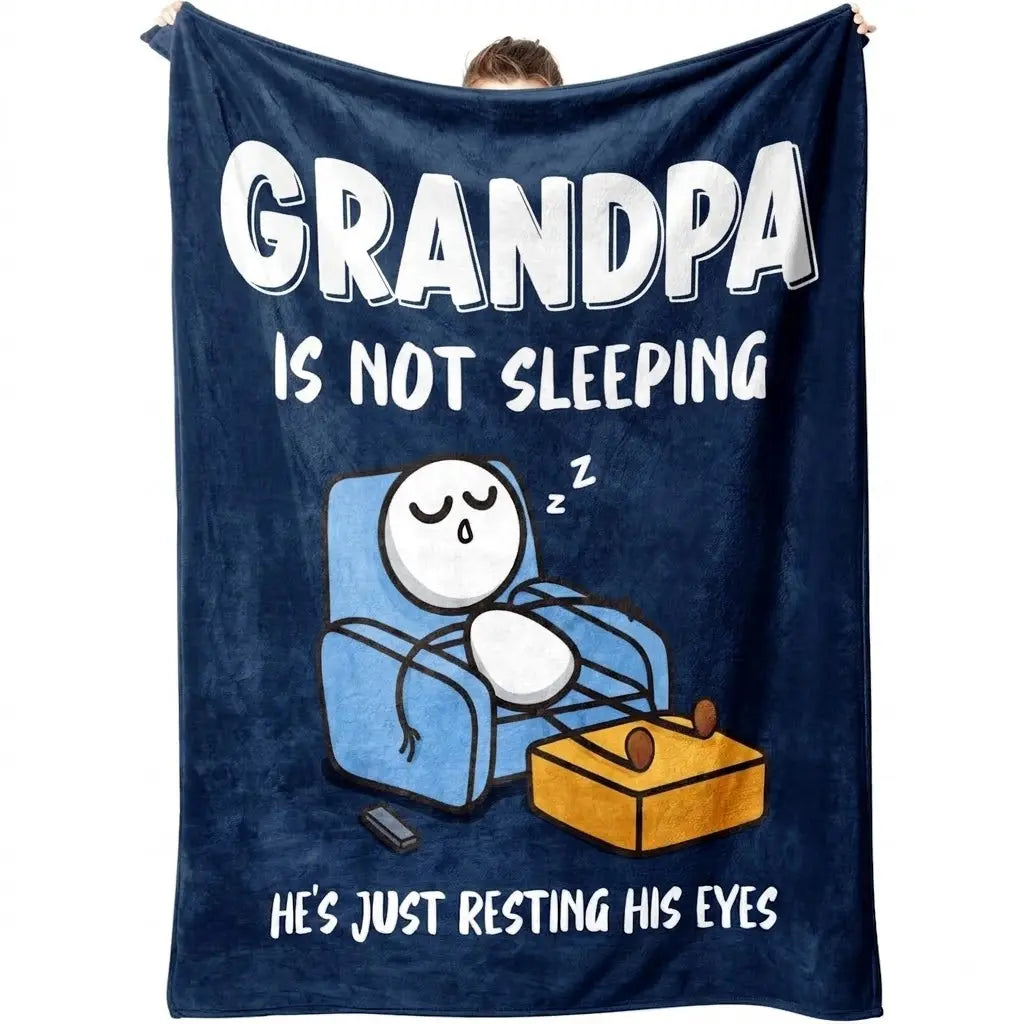 【Father's Day】Funny Birthday Gift for Dad Husband, Dad Is Not Sleeping Flannel Blanket, Fathers Day Dads Gifts From Daughter Son, Super Soft Throws Blanket for Couch and Napping - View 13