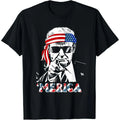 Summer t Shirts MERICA TRUMP Happy 4th Of July Trump American Flag T-Shirt Top Black A79