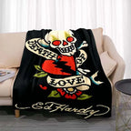 3dED- HARDY Tattoo Tiger Skull Blanket Living Room Bedroom Sofa Soft and Comfortable Warm Blanket Office Leisure Blanket - View 29