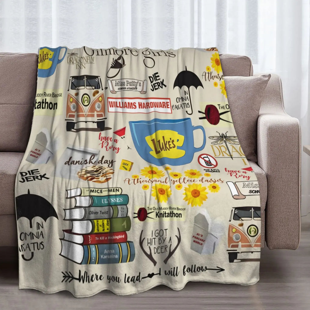 Gil-more Girls Throw Blanket Flannel Blanket Ultra-Soft Fleece Throw Cozy Fuzzy Plush Flannel Blanket Suitable for All Seasons Couch Bed Living Room Sofa Bedroom Chairs Dorm Birthday Valentine's Day Christmas Gifts - View 1