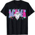 Women's Oversized Short-Sleeve Breathable Casual Halloween T-Shirt - Spooky Mama Cute Ghost Coquette Bow Trick-or-Treat Piece Tops