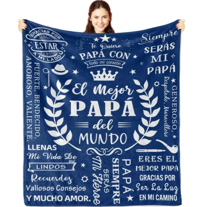 A Spanish letter: papa gives a blanket to his daughter, papa & mama give Birthday gift for son & daughter. A soft and comfortable flannel blanket, perfect for various occasions, a Valentine's Day gift.Easter Gifts for Kids - View 22