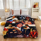 Michael Jackson MJ Music Legend Throw Blanket, Pop Singer Collage Graphic Soft Cozy Plush Bed Blanket, Lightweight Warm Blankets for Bedroom Decor, Couch Sofa Living Room, Birthday Gifts for Music Fans - View 3
