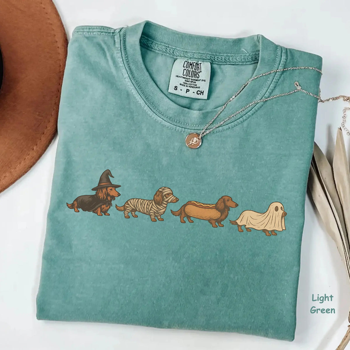 Halloween Wiener Dog Comfort Colors T-Shirt Cotton