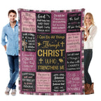 [Summer Sale Deals] Christian Bible Verse Blanket for Women Men, Inspirational Religious Gift for Him Her, 100% Polyester Flannel Blanket, One-Sided Print - View 2