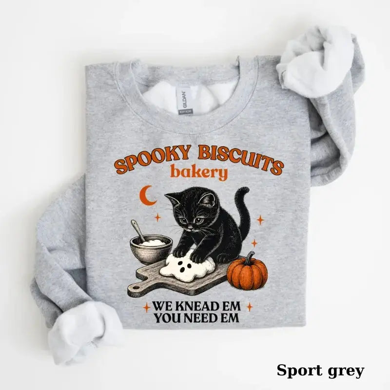 Kitty Biscuits Halloween Sweatshirt Black Cat Crewneck in Multiple Colors