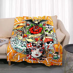 3dED- HARDY Tattoo Tiger Skull Blanket Living Room Bedroom Sofa Soft and Comfortable Warm Blanket Office Leisure Blanket - View 5