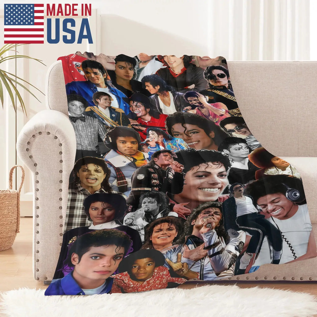 Michael Jackson Music Legend Fleece Throw Blanket - Fleece Fabric, Wrinkle-Resistant, Flannel Weave, Iconic Collage, HD Print, Durable, Breathable, Lightweight, Multi-Size (60in Option), All Seasons, for Adults’ Bed & Couch, Home & Travel - View 4