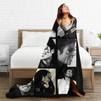 Michael Jackson Flannel Blanket King Of Pop Music Legend Photo Retro 80s Style Soft Warm Throw For Gamer Room Decor Dorm Essential Bed Sofa Home Holiday Gift - View 4