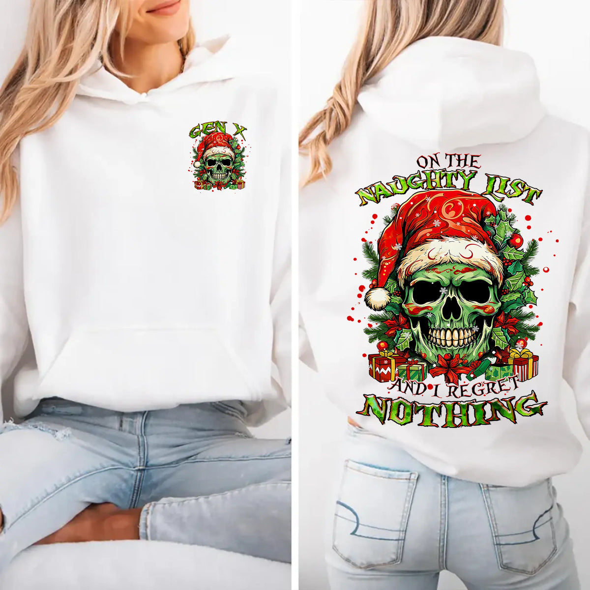 Custom Christmas Hoodie For Gen X Baby Boomers Millennial I Am The Storm Reaper FAFO Hoodie Raised on Hose Water and Neglect 100% Cotton Two-Sided Design Unisex Classic Fit Womenswear Love - View 1