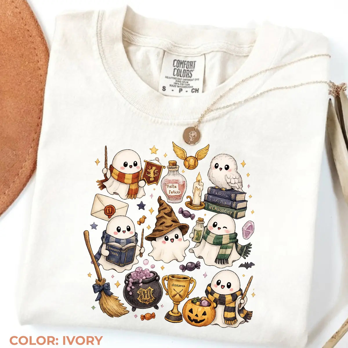 Comfort Colors Wizard Ghost Halloween Graphic Tee