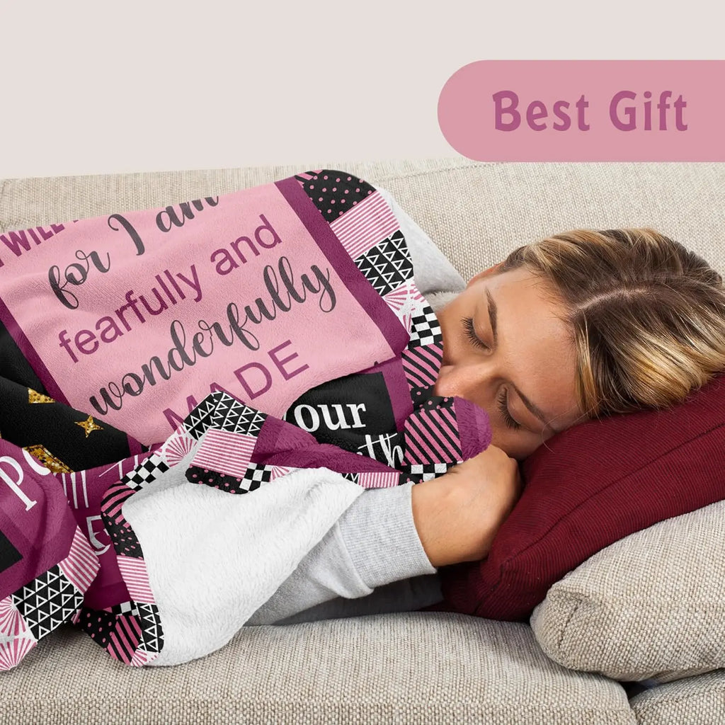 [Summer Sale Deals] Christian Bible Verse Blanket for Women Men, Inspirational Religious Gift for Him Her, 100% Polyester Flannel Blanket, One-Sided Print - View 4
