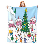 Funny Cartoon Christmas Print Super Soft Flannel Blanket, multi-purpose, suitable for sofa, bedroom, office or camping, suitable for all seasons - View 10