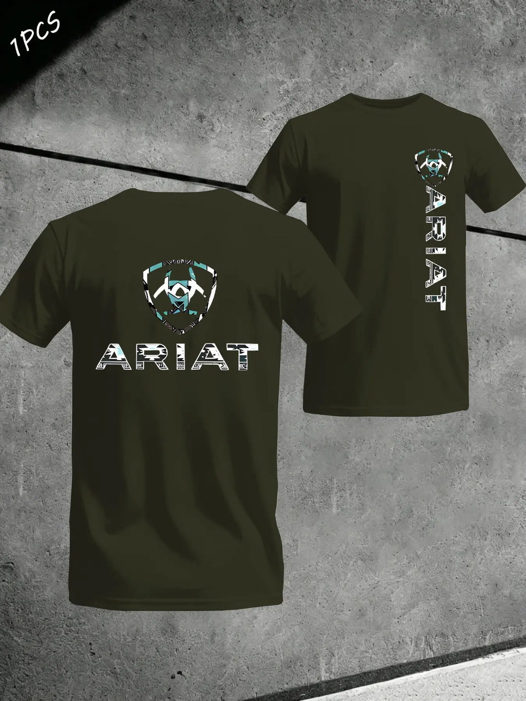 Men's Ariat Print Graphic T-Shirt, Casual Long Sleeve Top, Comfortable Fit for Daily Wear, Ideal for Home & Leisure Activities, Menswear