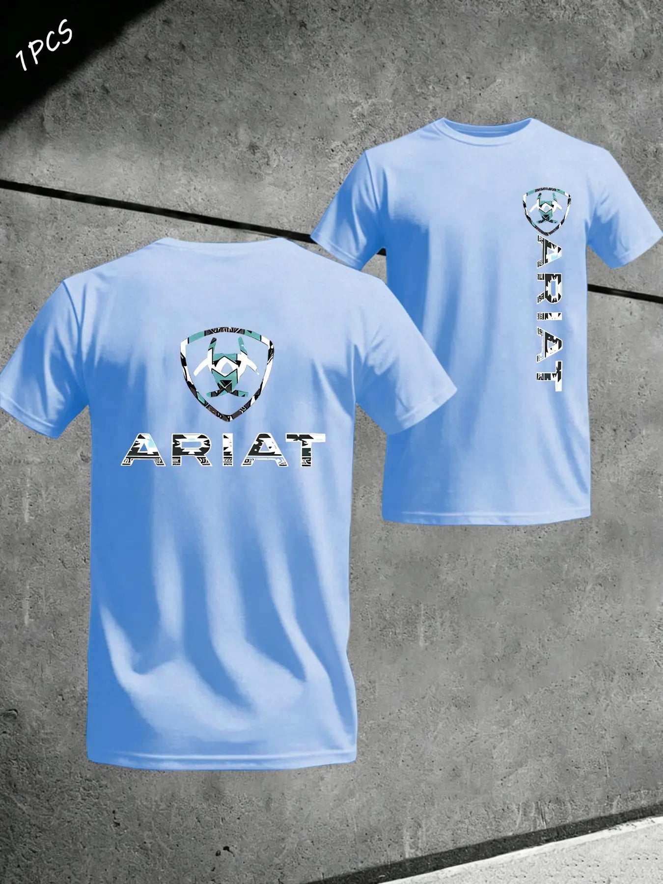 Men's Ariat Print Graphic T-Shirt, Casual Long Sleeve Top, Comfortable Fit for Daily Wear, Ideal for Home & Leisure Activities, Menswear