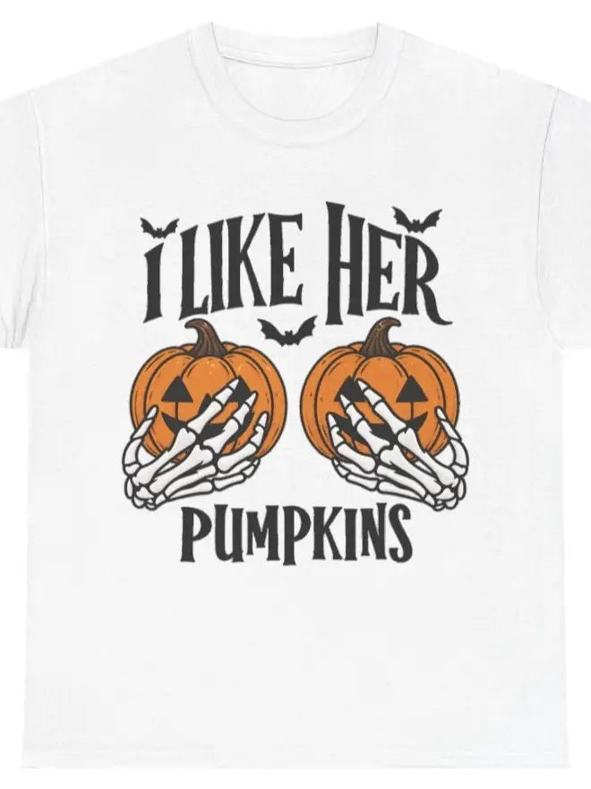 Men's Halloween Graphic Tees, Matching His Hers Funny Halloween Couple Costume Shirts, Pumpkin/Broom Design, 100% Cotton Classic Fit, Cold Wash Machine Washable - View 7
