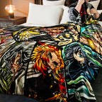 Ultra-Soft Anime Print Flannel Throw Blanket Home Sofa Bedroom Dorm Couch Office Car Travel Blankets Gift for Men Women Boys Girls - View 4